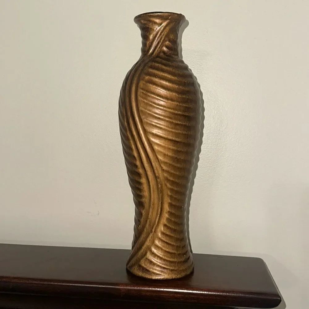 Kirkland’s Decorative Vase Maple Swirl Painted 12”